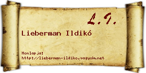 Lieberman Ildikó névjegykártya